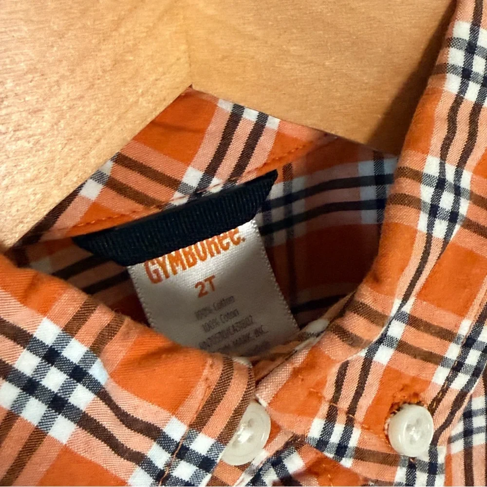 Gymboree Orange Plaid Button-Down Shirt 2T
